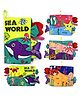Baby Fabric Book, Baby Book Toy, Soft 3D Picture Book Feel Book Crinkle Book Sensory Toy Montessori Learning Toy for Boys Girls (Sea World) - English