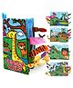Baby Fabric Book, Baby Book Toy , Soft 3D Picture Book Feel Book Crinkle Book Sensory Toy Montessori Learning Toy for Boys Girls (Jungly Animals) - English