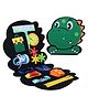 KolorFish Busy Board Montessori Toys for Toddlers, Sensory Activity Board Toy, Travel Educational Learning Quiet Book, Preschool Developing Motor Skills Toys for Boys Girls (Dinosaur)