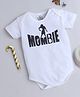 TINY MINY MEE Cotton Lycra Halloween Theme Half Sleeves Mombie Text Printed Onesie - White