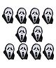 Kaku Fancy Dresses Set Of 10 Halloween Theme Horror Face Ghost Masks - Multi Colour