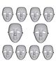 Kaku Fancy Dresses Set Of 10 Halloween Theme Mime Masks - White