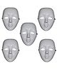 Kaku Fancy Dresses Set Of 5 Halloween Theme Mime Masks - White