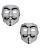 Kaku Fancy Dresses Vendetta Face Mask Pack Of 2 For Kids, Hacker Face For Cosplay Party, Halloween Costume Accessory Includes 2 Mask - White