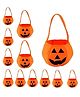 Kaku Fancy Dresses Pack Of 12 Halloween Theme Pumpkin Baskets - Orange