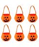 Kaku Fancy Dresses Pack Of 6 Halloween Theme Pumpkin Basket - Orange