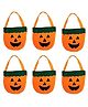 Kaku Fancy Dresses Pack Of 6 Halloween Theme Pumpkin Basket - Orange