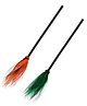 Kaku Fancy Dresses Halloween Theme Set Of 2 Witch Brooms - Multi Colour
