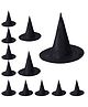 Kaku Fancy Dresses Halloween Theme Set Of 12 Witch Hats - Black