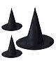 Kaku Fancy Dresses Halloween Theme Set Of 3 Witch Hats - Black