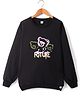 Olio Kids Fleece Knit Full  Sleeves Sweatshirt with Text Print - Black