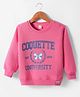 Olio Kids Fleece Knit Full Sleeves Sweatshirt with Text Print - Dark Pink