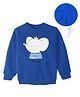 KAVEE Fleece Knit Full Sleeves Elephant Printed Sweatshirt - Royal Blue