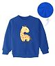 KAVEE Fleece Knit Full Sleeves Giraffe Printed Sweatshirt - Royal Blue