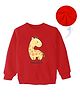 KAVEE Fleece Knit Full Sleeves Giraffe Printed Sweatshirt - Red