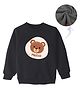 KAVEE Full Sleeves Teddy Bear Printed Sweatshirt - Black