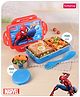 Babyhug Marvel Spiderman  3D Stainless Steel Lunch box with inner container,700ml & 100ml, Airtight Lunch for School Kids|BPA Free|100% Food Grade|Dishwasher Safe|Reusable|Recyclable- Red