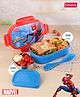 Babyhug Marvel Spiderman Stainless Steel Lunch box with inner container,700ml & 200ml, Airtight Lunch for School Kids|BPA Free|100% Food Grade|Dishwasher Safe|Reusable|Recyclable-- Red
