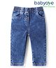 Babyoye Eco Conscious Cotton Lycra Woven Full Length Dark Wash Jeggings - Navy Blue