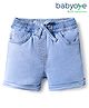 Babyoye Cotton Woven Solid Colour Shorts - Light Blue