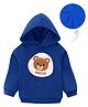 KAVEE Fleece Full Sleeves Teddy Bear Printed Hooded Sweatshirt - Royal Blue