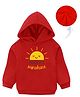 KAVEE Full Sleeves Mamas Sunshine Text Printed Hooded Sweatshirt - Red