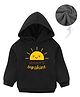 KAVEE Full Sleeves Mamas Sunshine Text Printed Hooded Sweatshirt - Black