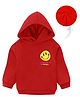 KAVEE Full Sleeves Smiley Printed Hooded Sweatshirt - Red