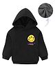 KAVEE Full Sleeves Smiley Printed Hooded Sweatshirt - Black