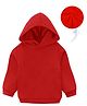KAVEE Fleece Full Sleeves Solid Hooded Sweatshirt - Red