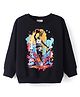 Lazy Bones Looper Knit Full Sleeves T-Shirt With Text Print - Black