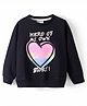 Lazy Bones Looper Knit Full Sleeves T-Shirt with Text Print - Black