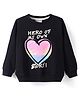 Lazy Bones Looper Knit Full Sleeves T-Shirt With Text Print - Black