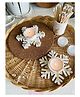 Athena Shokunin Snowflake White and Gold Foil Tea-light Holder Set - Set Of 2- 0.4kg