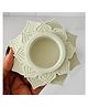 Athena Shokunin Flat Lotus Pastel Yellow Tea-light Holder- 0.2kg
