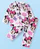 Babyhug Disney Cotton Woven Full Sleeves Night Suit With Minnie Mouse Print - White
