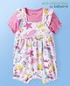 Babyoye  Eco Conscious 100% Cotton Interlock Knit with Eco Jiva Finish Half Sleeves T-Shirt with Dungaree Style Romper Sea Life Print - Pink & Blue