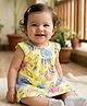 Babyoye Interlock Knit Sleeveless Frock With Sea Animals Print & Bloomer - Yelllow