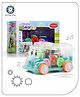 Aditi Toys Transparent Gear Bus  Mini School Bus Toy with Lights and Sounds for Kids Above 3 Years, BIS Approved (Light Blue)