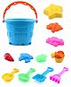 Aditi Toys 12-Piece Plastic Beach Toy Set  Sand Castle Building Set for Kids, Made in India (Multicolor)