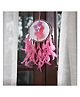 DULI Handmade Dreamcatcher Hanging with Print and Pinkcolor Feathers for Home Decoration