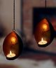 DULI Metal Hanging Coconut Scones Tealight Holder with Chain for Home Decoration (Pack of 2)