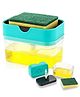 Paper Moon 2-in-1 Soap Dispenser for Kitchen and Sponge Scrubber Holder for Kitchen Sink Dishwashing, 1pc - Color May Vary