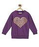 The Mom Store Cotton Full Sleeves Heart Foil Printed Sweatshirt - Purple