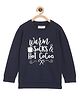 The Mom Store Cotton Full Sleeves Warm Socks & Hot Cocoa Text Printed Sweatshirt - Navy Blue