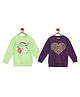 The Mom Store Cotton Pack Of 2 Full Sleeves Heart & Text Printed Sweatshirts - Multi Colour