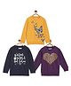 The Mom Store Pack Of 3 Cotton Full Sleeves Heart & Text Printed Sweatshirts - Multi Colour