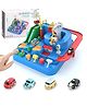 OPINA Car Adventure Manual Race Track Interactive Game with 4 Cars - Multicolor