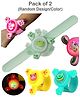 OPINA Kids Spinning Slap Wrist Band for Boys and Girls Cute Cartoon Bracelet Wrist Band with LED Light Up, Great Gift Toys for Kids - Pack of 2 (Color & Design May Vary)