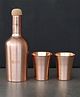 Indian Bartan Glossy Wine Copper Bottle Set